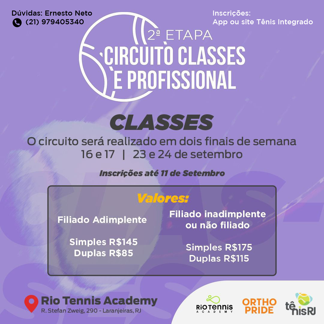 Circuito feminino de tênis divulga calendário sem torneios na