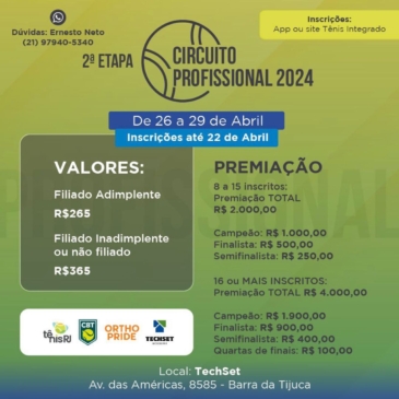 2ª Etapa dos Circuitos Classes e  Profissional